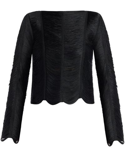 Tom Ford Blouse en maille ajourée - Noir