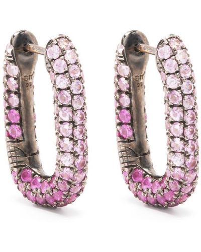 Selim Mouzannar Link Sapphire Earrings - Pink