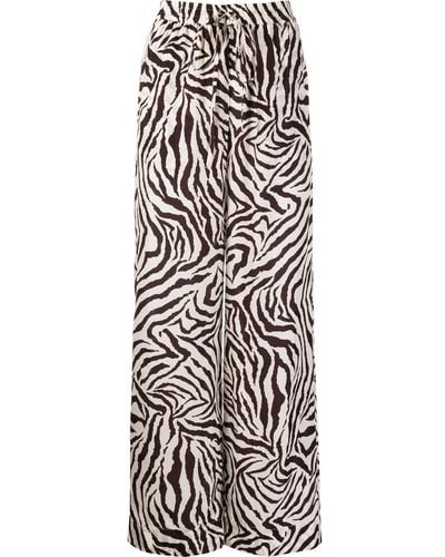 P.A.R.O.S.H. Zebra-print Silk Trousers - Brown
