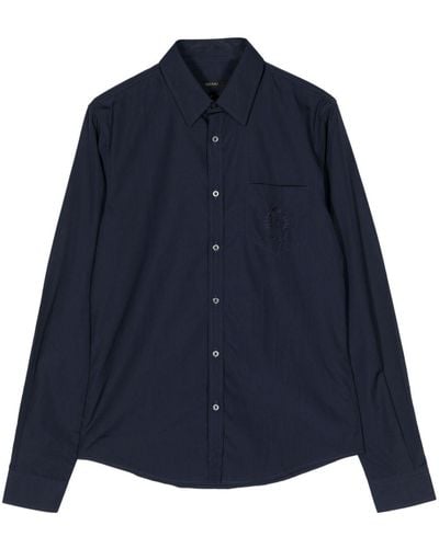 Gucci Logo-embroidery Cotton Shirt - Blue