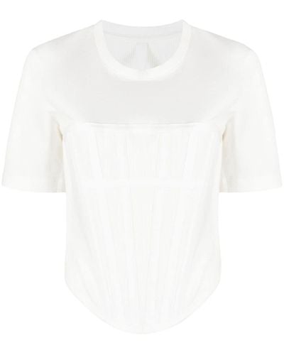 Dion Lee T-shirt à détail de corset - Blanc