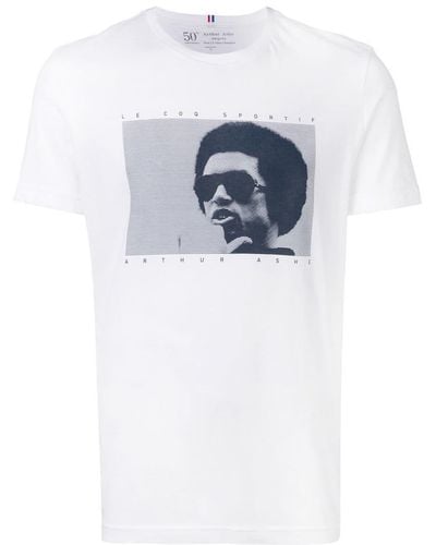 Le Coq Sportif Arthur Ashe Print T-shirt - White