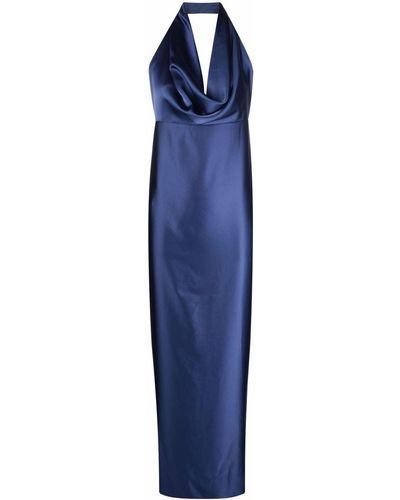 Blanca Vita Halterneck Long Dress - Blue