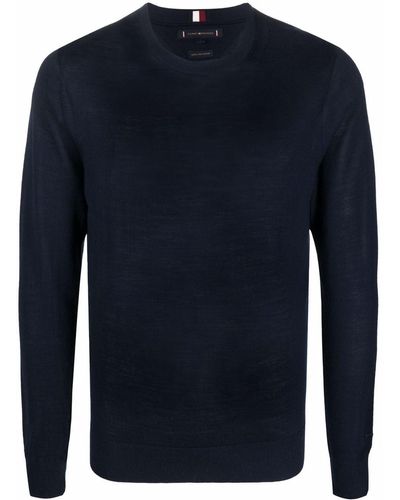Tommy Hilfiger Crew-neck Fine-knit Sweater - Blue