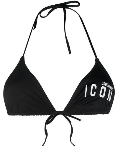 DSquared² Haut de bikini Be Icon à bonnets triangles - Noir