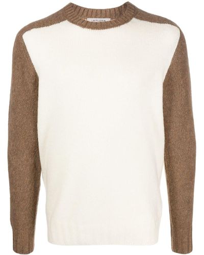 Fileria Colour-block Crew-neck Jumper - White