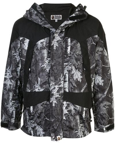 A Bathing Ape Forest Camo Snow Board Jacket - Black