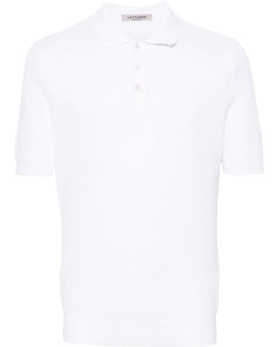 Fileria Honeycomb Knit Polo Shirt - White