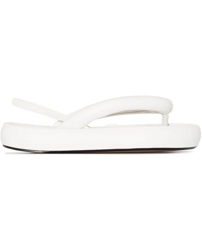 Isabel Marant Orene Leather Flatform Sandals - White