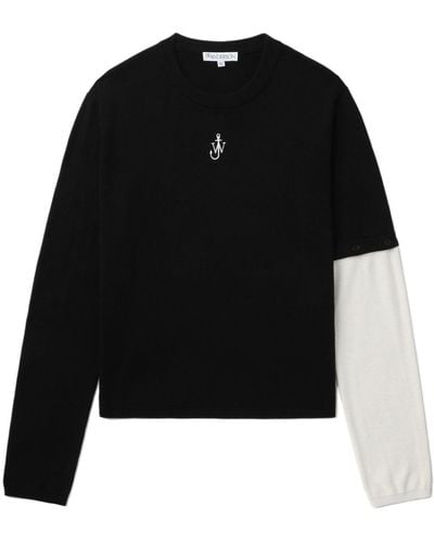JW Anderson Anchor-logo Two-tone Sweater - Black