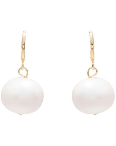 Serpui Pearl Dangle Earrings - White