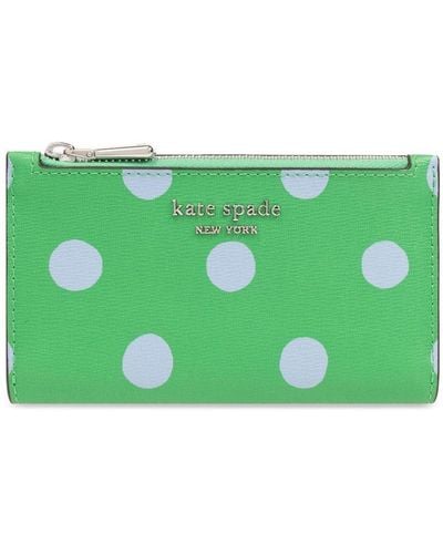 Kate Spade Morgan Sunshine Dot-print Wallet - Green