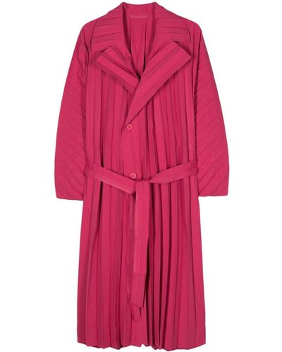 Homme Plissé Issey Miyake Edge Light Coat - Red