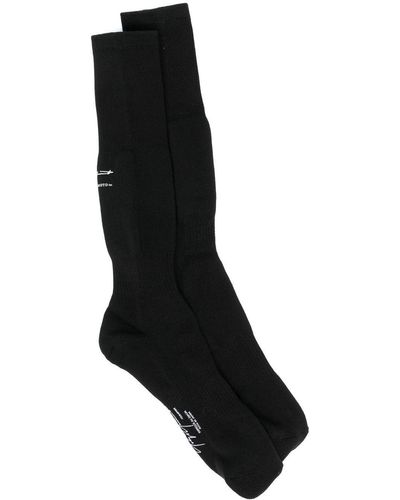 Yohji Yamamoto Logo-print Socks - Black