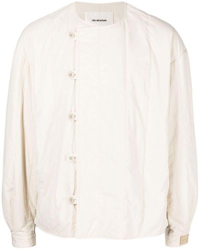 Rito Structure Wrap-style Padded Overshirt - White