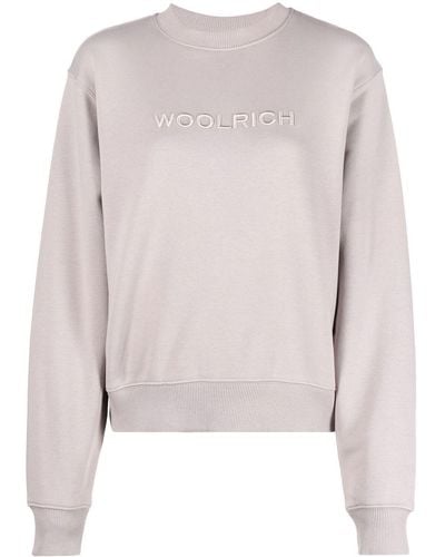 Woolrich Organic-cotton Logo-embroidered Sweatshirt - Pink