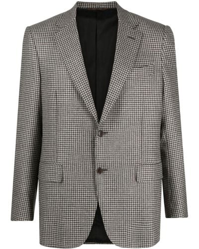 Canali Single-breasted Houndstooth Blazer - Gray