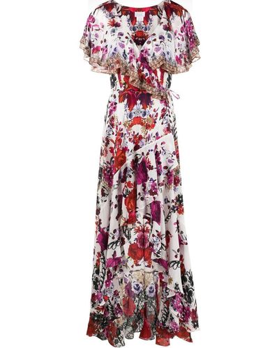 Camilla Floral-print Ruffled Long Dress - White