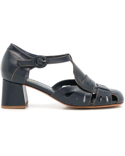 Sarah Chofakian Bastien 40mm Mid-heel Sandals - Blue