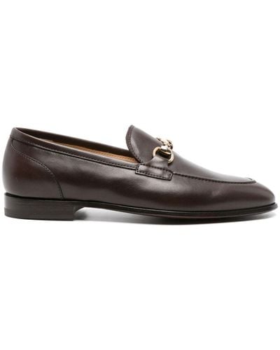 SCAROSSO Alessandra Leather Loafers - Brown