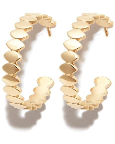 Sydney Evan Medium 14kt Yellow Marquis Gold Hoops - Metallic