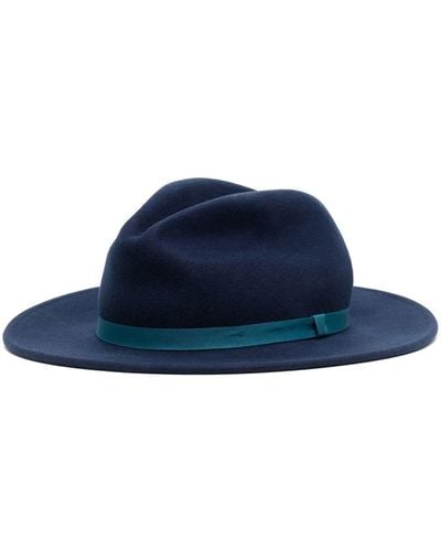 Paul Smith Felted Wool Fedora Hat - Blue
