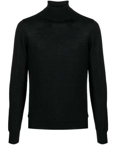 Tagliatore Roll-neck Fine-knit Sweater - Black