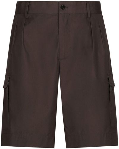 Dolce & Gabbana Straight-leg Cotton Cargo Shorts - Grey