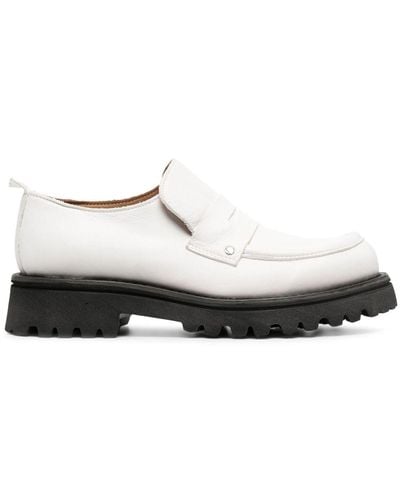 Moma Penny-slot Leather Loafers - White