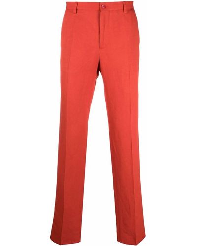 Etro Straight-leg Pressed Crease Pants - Red