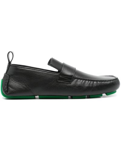 Bottega Veneta Square-toe Leather Loafers - Black
