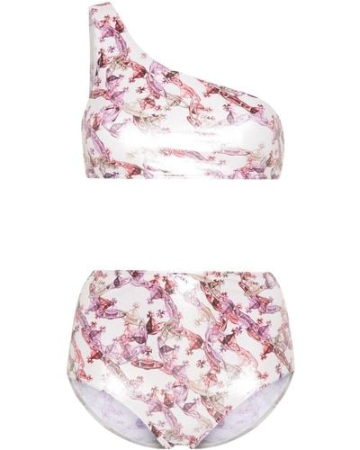 Vivienne Westwood Orb Logo-print Laminated Bikini - Pink
