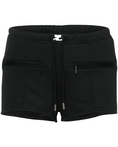 Courreges Shorts con apliques del logo - Negro