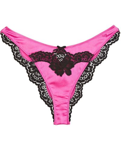 Fleur du Mal String All About Eve à bords en dentelle - Rose