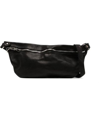 Guidi Front Zip-fastening Belt Bag - Black