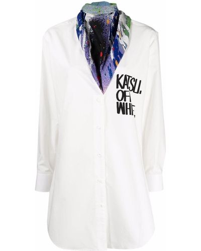 Off-White c/o Virgil Abloh X Katsu Bandana-detail Logo-print Shirt Dress - White