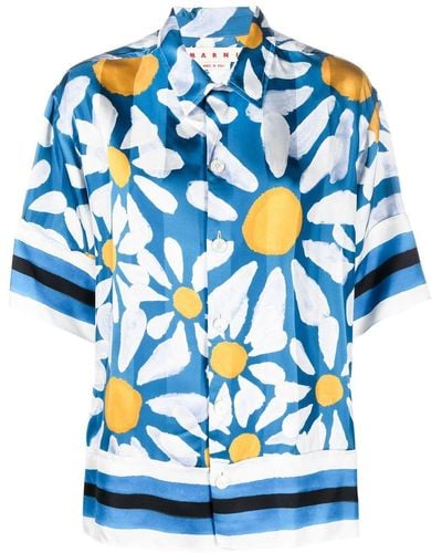 Marni Camisa con estampado floral - Azul