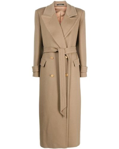 Tagliatore Julia Belted Cashmere Coat - Naturel