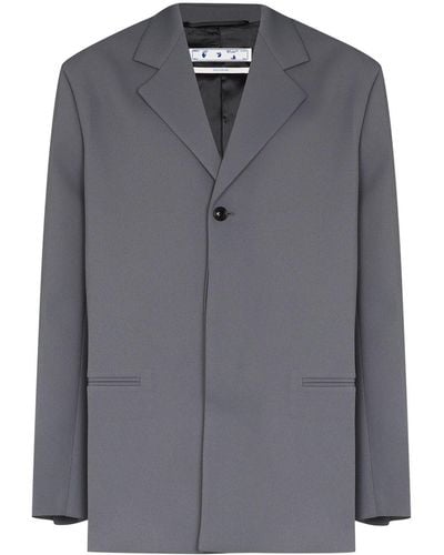 Off-White c/o Virgil Abloh Crease Single-breasted Blazer - Grey