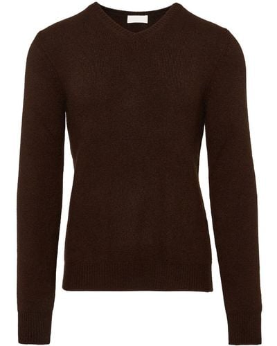 Ferragamo V-neck Long-sleeve Sweater - Brown