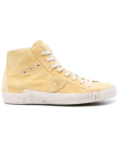 Philippe Model Prsx Leather High-top Trainers - Natural