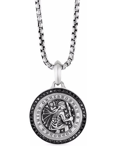 David Yurman Amuleto St. Christopher en plata de ley con diamantes - Metálico