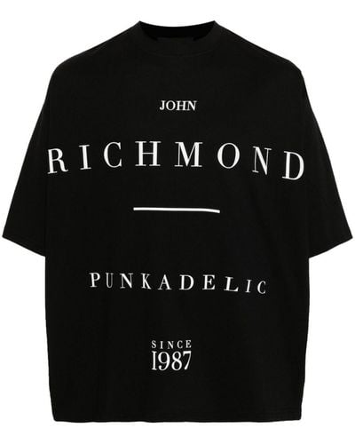 John Richmond Logo-print cotton T-shirt - Schwarz