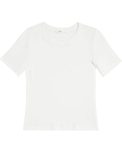 A.L.C. Geribbeld Katoenen T-shirt - Wit