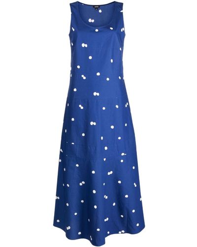 Aspesi Polka Dot- Print Maxi Dress - Blue
