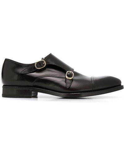 Henderson Double Buckle Monk Shoes - Brown