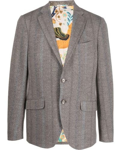 Etro Blazer a rayas - Gris