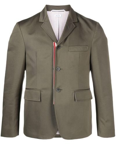 Thom Browne Rwb-striped Cotton Single-breasted Blazer - Green