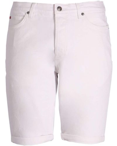 HUGO Straight-leg Cotton Shorts - White
