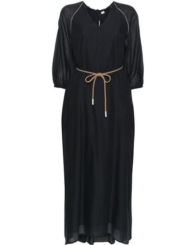 Peserico Maxi-jurk Met V-hals - Zwart
